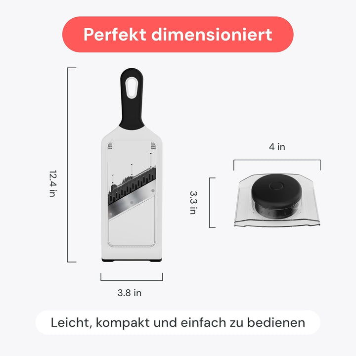 Fullstar 2-in-1 Mandoline Gemüsehobel und Julienneschneider - 4 Verstellbarer Dickeneinstellungen -