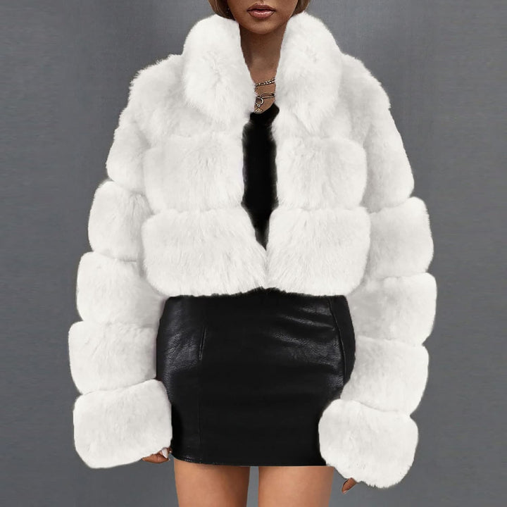 TRIGLICOLEUM Kunstpelz Mantel Damen Dickes Warme Winterjacke Kurz Kunstpelz Jacke Langärmlig Plüschj