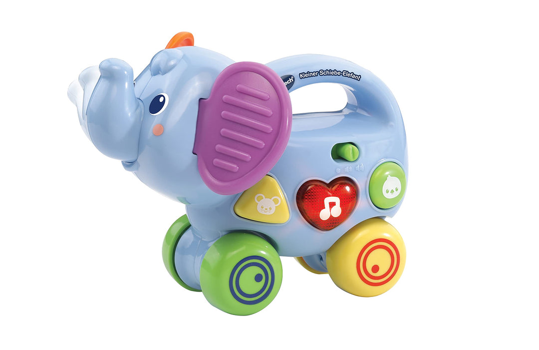 Vtech Baby Kleiner Schiebe-Elefant – Interaktives Spielzeug zum Schieben und Spielen – Mit Liedern,
