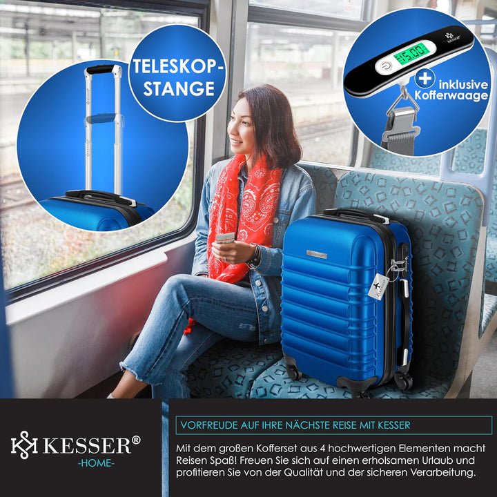 KESSER® 4tlg. Hartschalenkofferset Hard Shell Basic Hartschalenkoffer Trolley Koffer Reisekoffer Rei