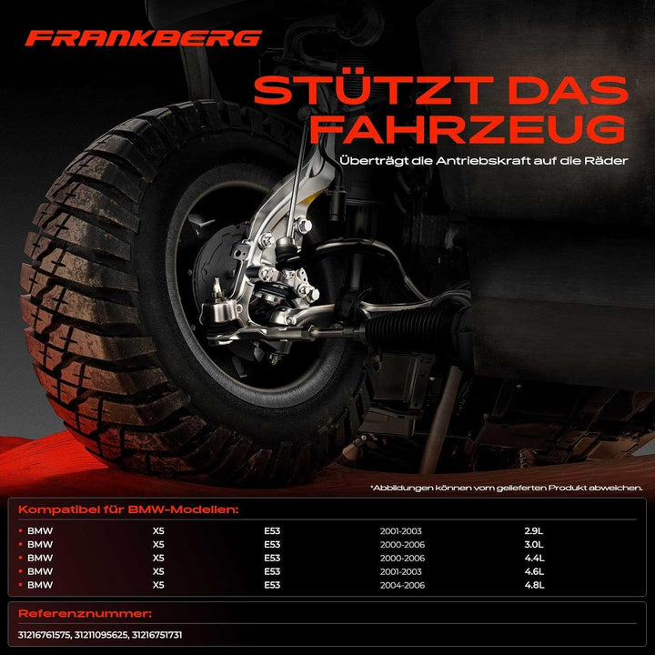 Frankberg 1x Achsschenkel Radaufhängung Vorne Links Kompatibel mit X5 E53 3.0L-4.8L 2000-2006 312110