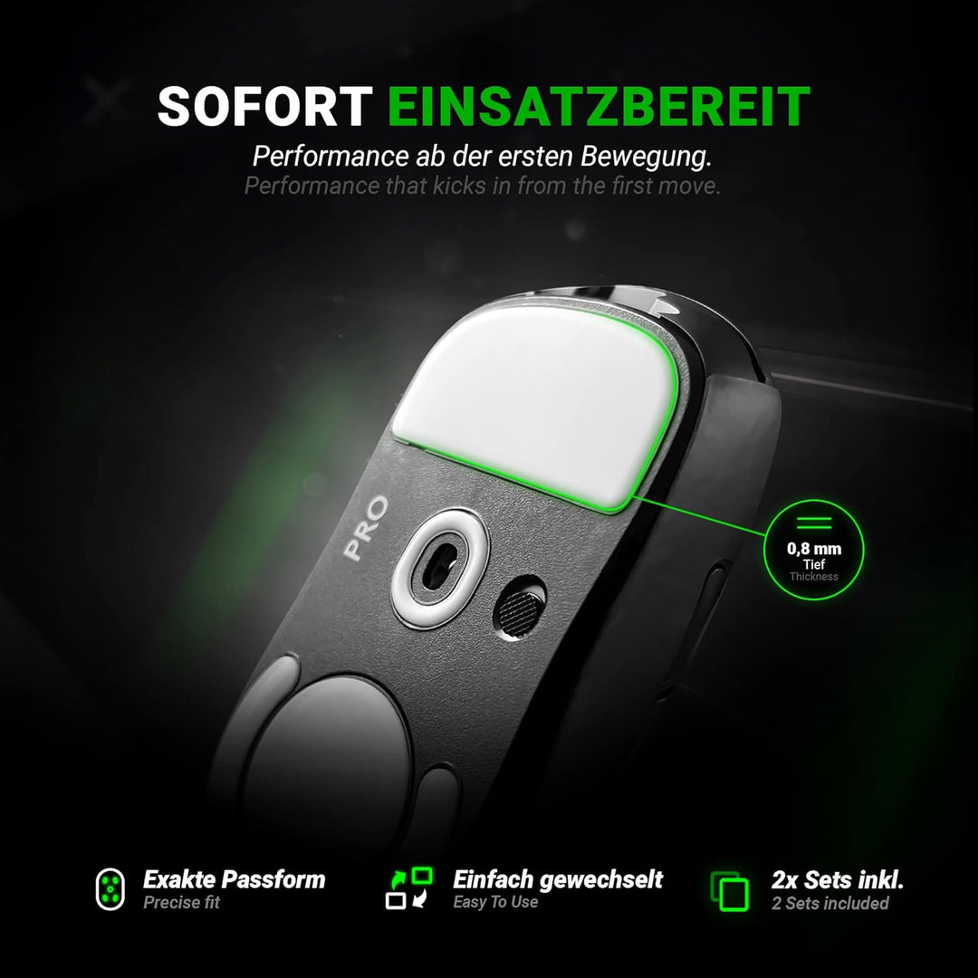 SensoryBoost DPS Glides (2er Set) kompatibel mit Pulsar X2, X2A, X2H, X2V2 - Ultra Schnell, Abgerund