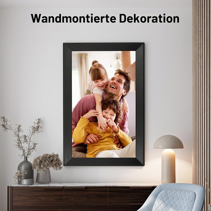 64 GB Digitaler Bilderrahmen mit 15,6-Zoll 1920 * 1080HD, automatischer Drehfunktion, WLAN Digitaler