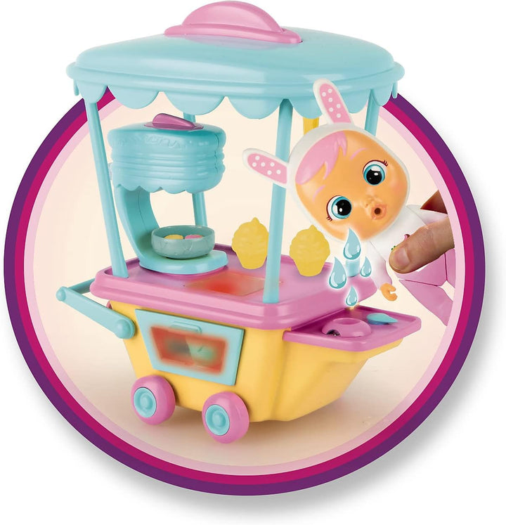 CRY BABIES MAGIC TEARS Coneys Konditorwagen Spielset | Mini-Sammelpuppe &amp; Konditorwagen mit Dampf un