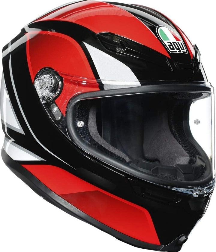 AGV Herren K6 Motorrad Helm XXL HYPHEN BLACK/RED/WHITE, XXL HYPHEN BLACK/RED/WHITE