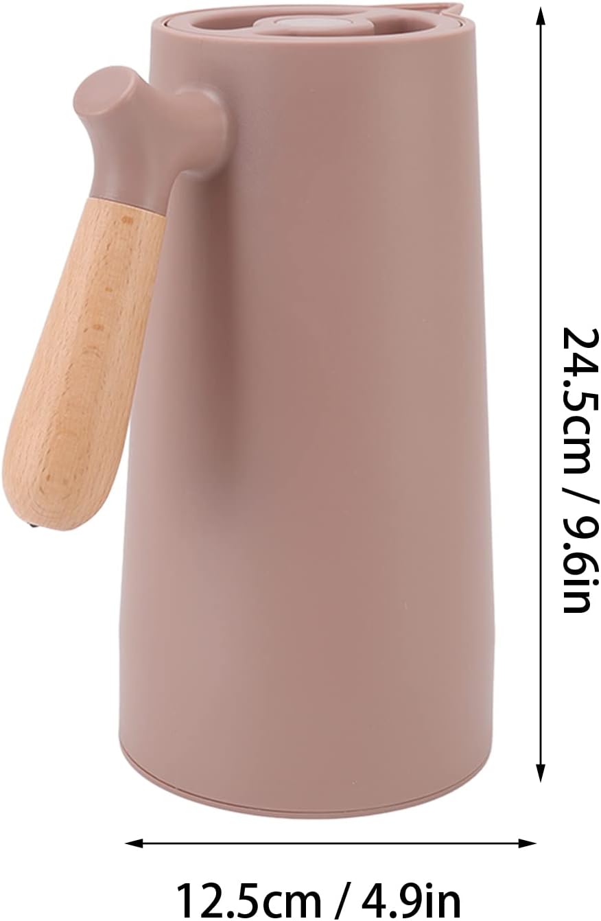 Topyond 1L Thermo-Kaffeekaraffe, Tragbare Isolier-Kaffeekanne, Stilvoller Wasser-Teekanne-Getränkesp