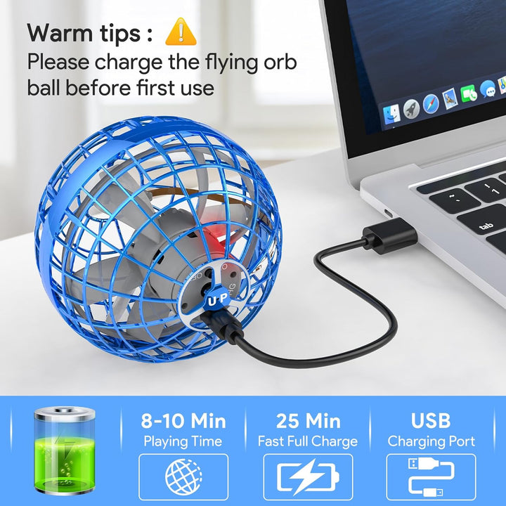 Airabc Fliegender Ball,Magic Flying Orb Ball,Hand Controlled Hover Ball Schwebender Ball mit LED Lic