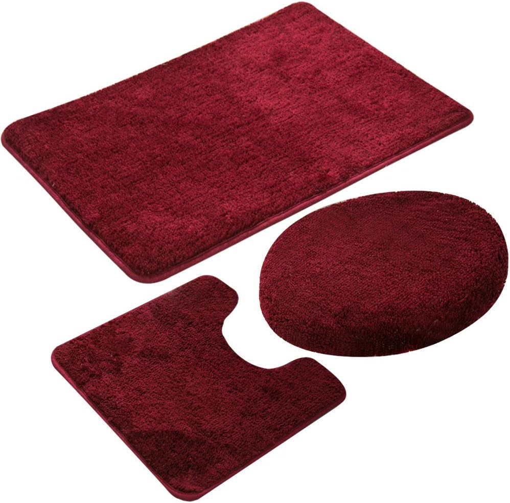 ele ELEOPTION Badezimmer Set, rutschfeste Badematte und WC-Vorleger-Set, schnelltrocknend, weich, wa