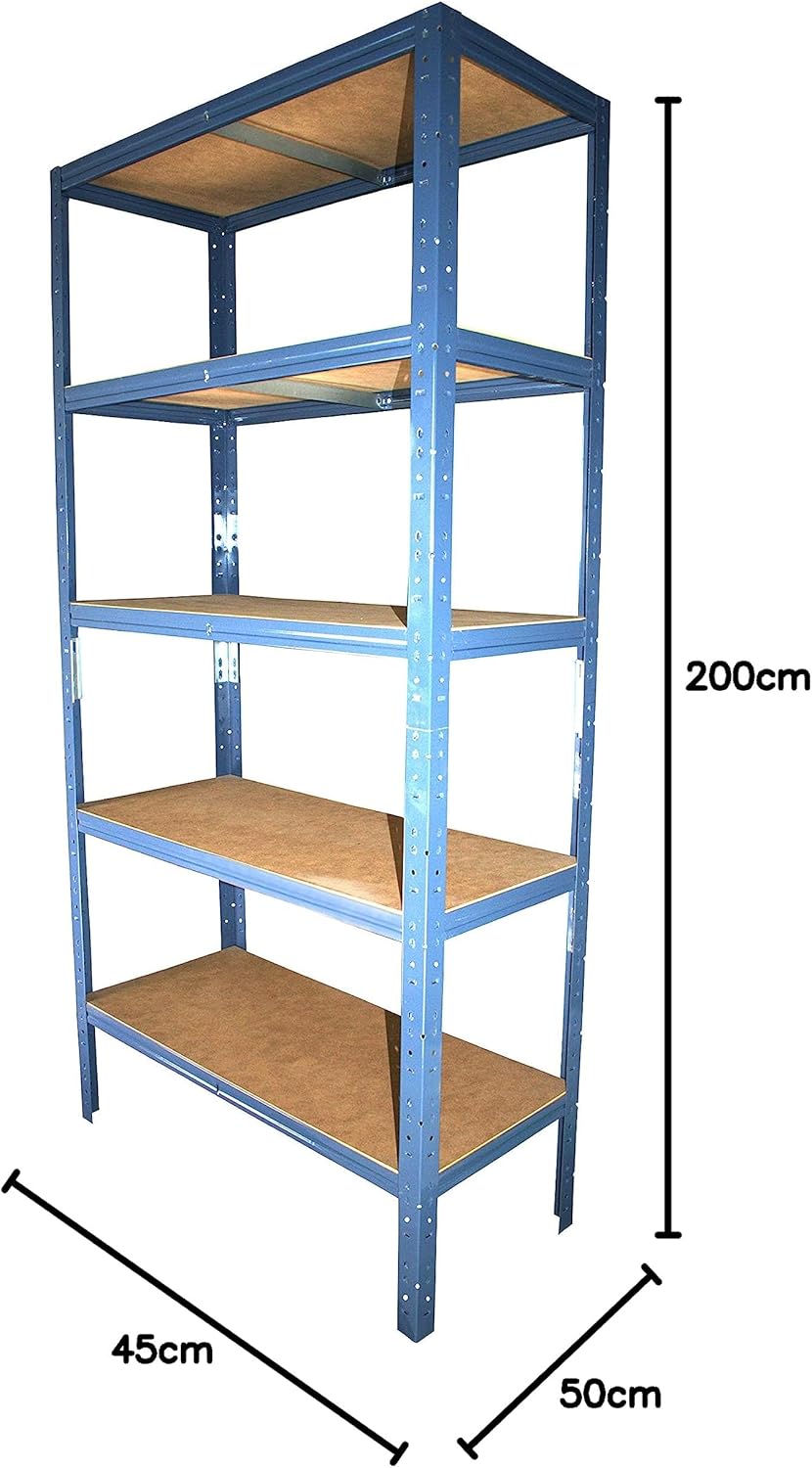 shelfplaza® 200x45x50cm Home Schwerlastregal blau/Metallregal mit 5 Böden/Kellerregal Metall, Garage