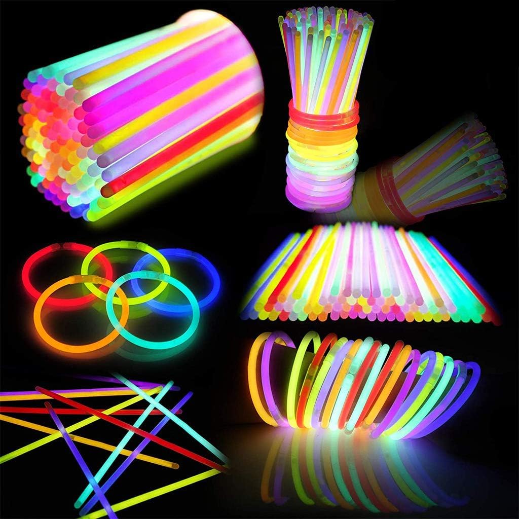 JOYIN 200pcs 20.3 cm Knicklichter party set, Neon Leuchtstäbe Party Deko, Leuchtstäbe Kinder , Party