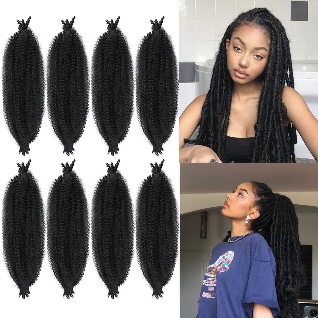 LPARMJIT Springy Afro Twist Haar 24 Zoll 8 Packungen Vorgetrennte Kinky Marley Twist Flechten Haar F
