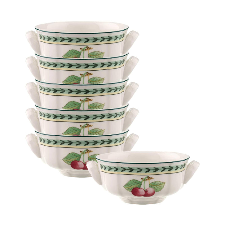 Villeroy & Boch French Garden Fleurence Suppentassen, 350 ml, Suppenschale mit Früchte-Dekor, Premiu
