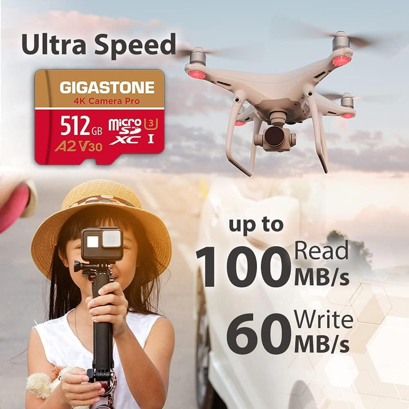 [5 Jahre kostenlose Datenwiederherstellung] Gigastone 4K Kamera Pro 512GB MicroSDXC Speicherkarte un