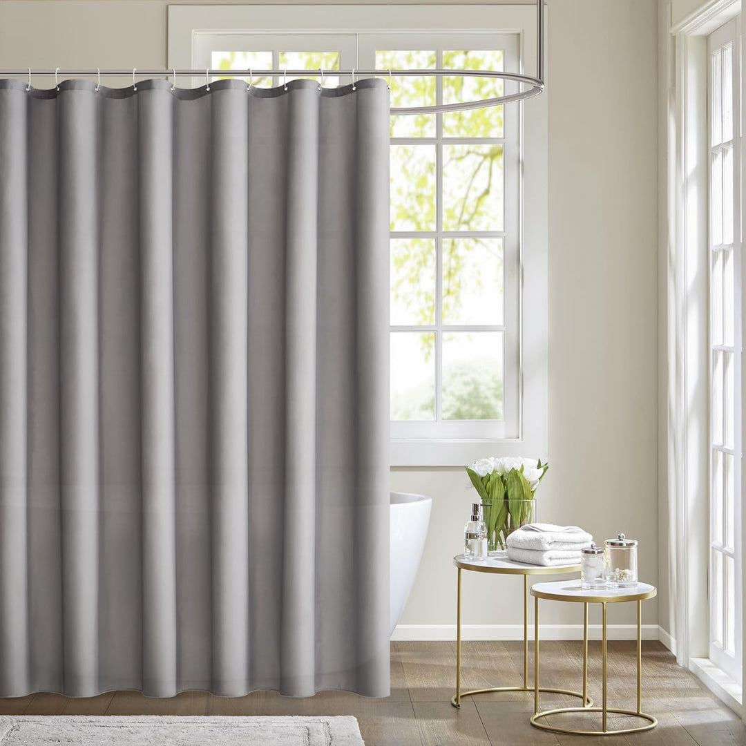 MIULEE Duschvorhang 240x200cm Grau Wasserdicht Badvorhang Anti-schimmel und Textil Waschbar Schnellt