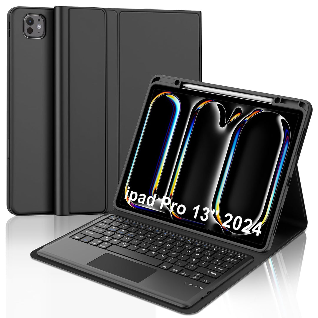 IVEOPPE Hülle mit Tastatur für iPad Pro 13" M5 2025/M4 2024 Con Touchpad, Deutsches QWERTZ Layout, M