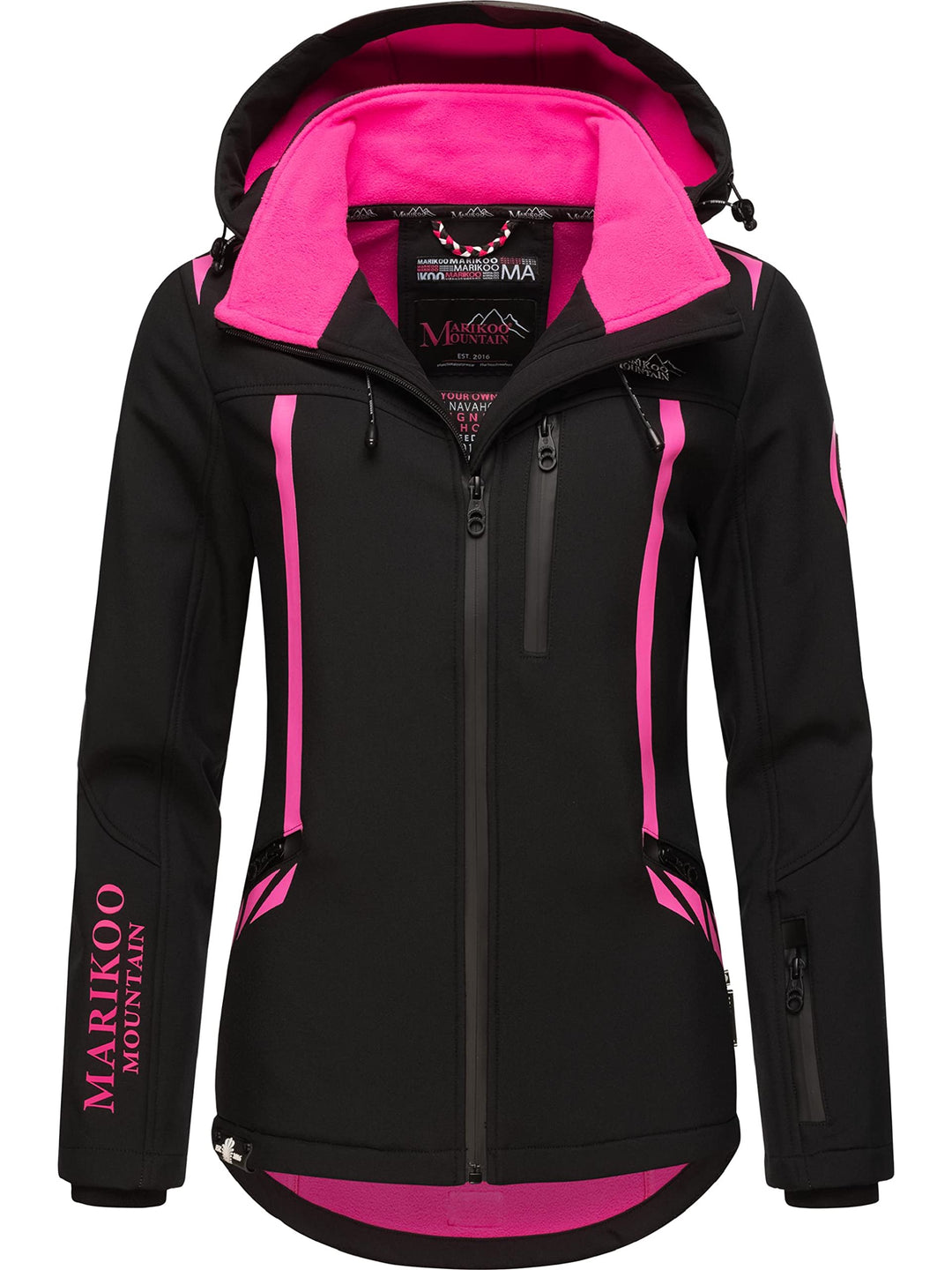 MARIKOO Damen Softshelljacke wasserdichte Funktionsjacke mit abnehmbarer Kapuze Mount-Cho-Oyu XS-XXL