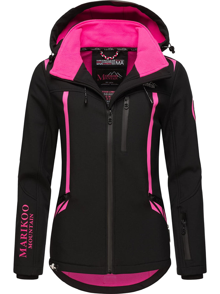 MARIKOO Damen Softshelljacke wasserdichte Funktionsjacke mit abnehmbarer Kapuze Mount-Cho-Oyu XS-XXL
