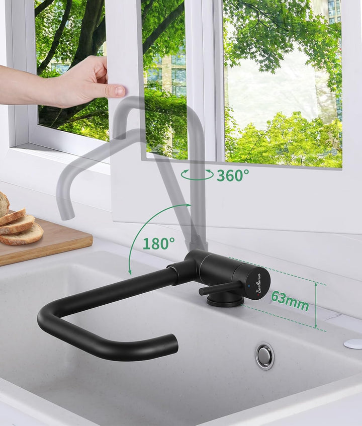 Wasserhahn Küche，vorfenster küchenarmatur klappbar，Hochdruck Kitchen Faucet 360°Drehbar Edelstahl Sp