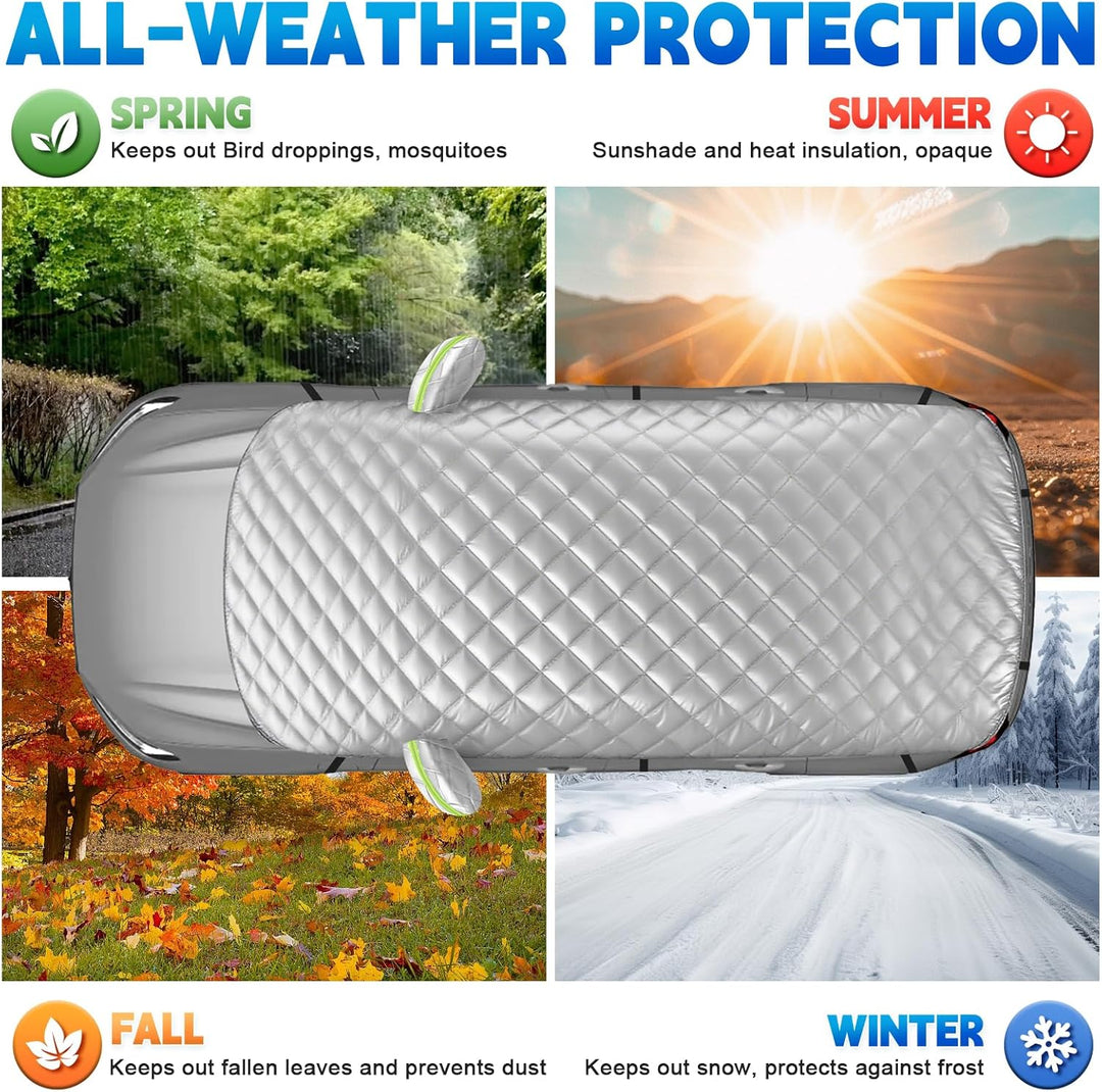 Halbgarage für Volvo XC60 2009-2025, Halbe Autoabdeckung Winter Sommer, Abdeckplane Auto Wasserdicht