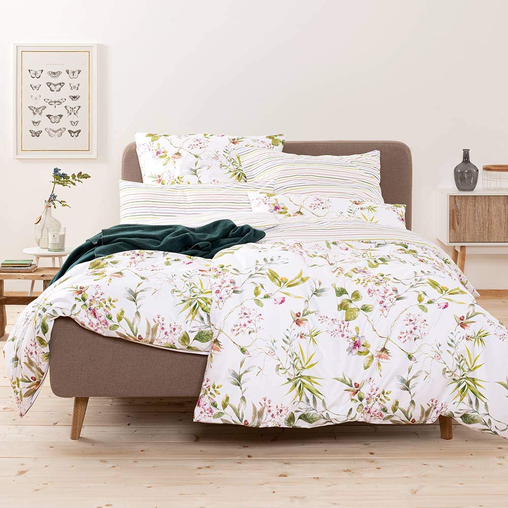 ESTELLA Mako-Satin Bettwäsche Tilda Multicolor 1 Bettbezug 155 x 220 cm + 1 Kissenbezug 80 x 80 cm