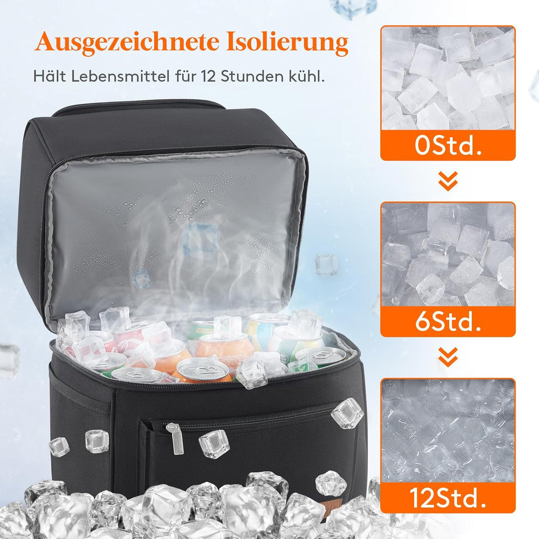 Lifewit 21L, isolierter Kühltasche, Thermo Lunchtasche, Kühlrucksack, auslaufsichere Doppeldecker-Kü