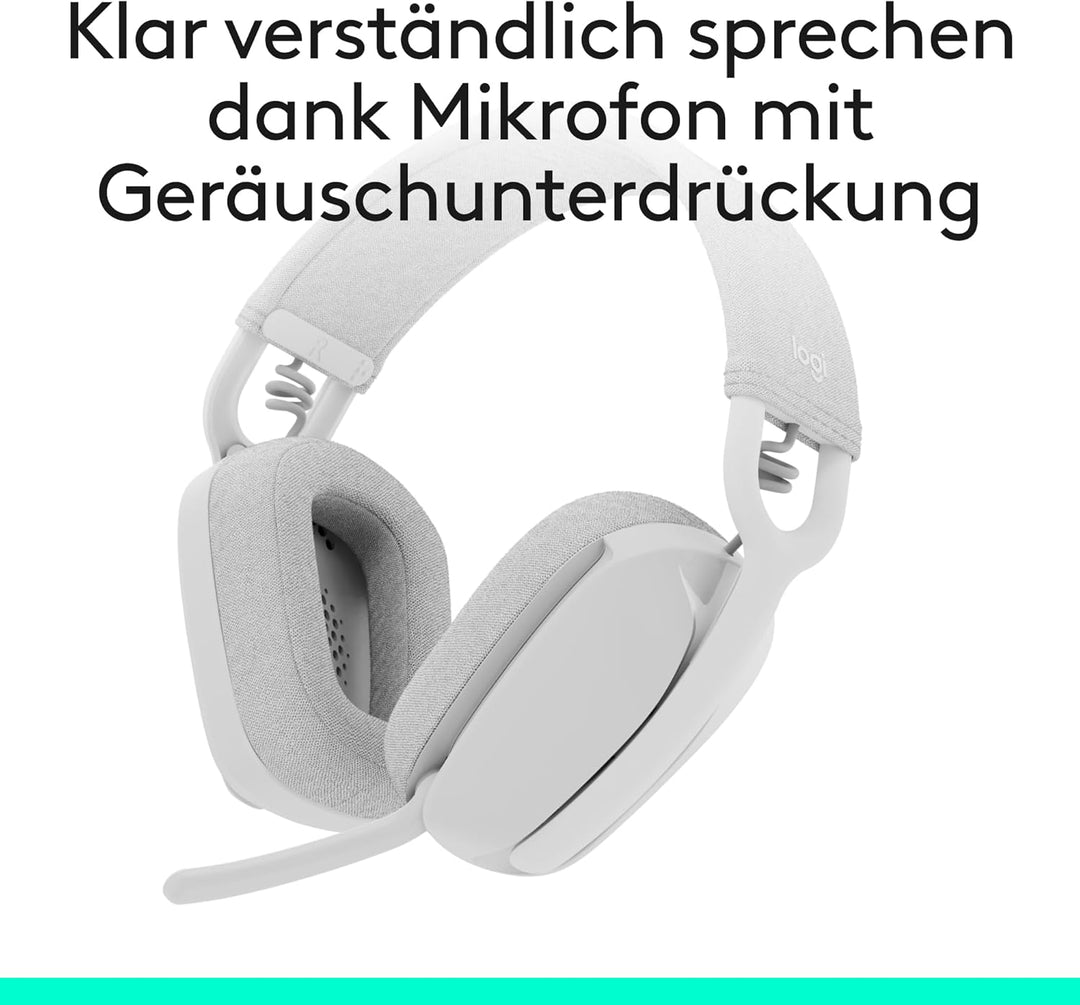 Logitech Zone Vibe 100 Leichte, kabellose Over-Ear-Kopfhörer mit geräuschunterdrückendem Mikrofon, M