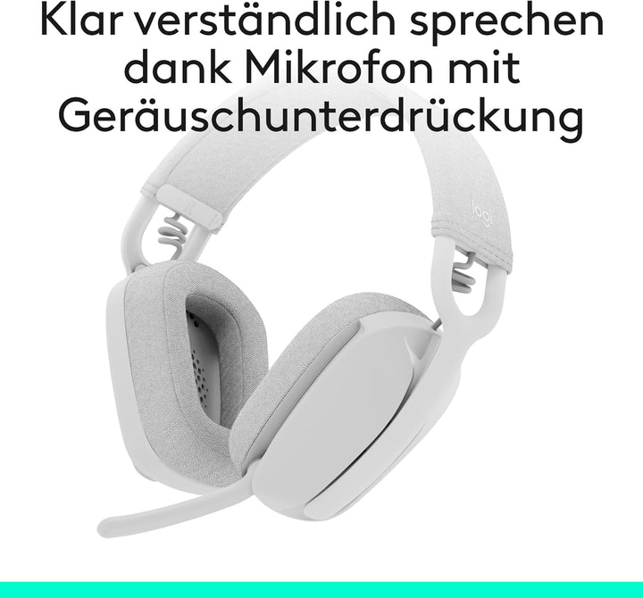 Logitech Zone Vibe 100 Leichte, kabellose Over-Ear-Kopfhörer mit geräuschunterdrückendem Mikrofon, M