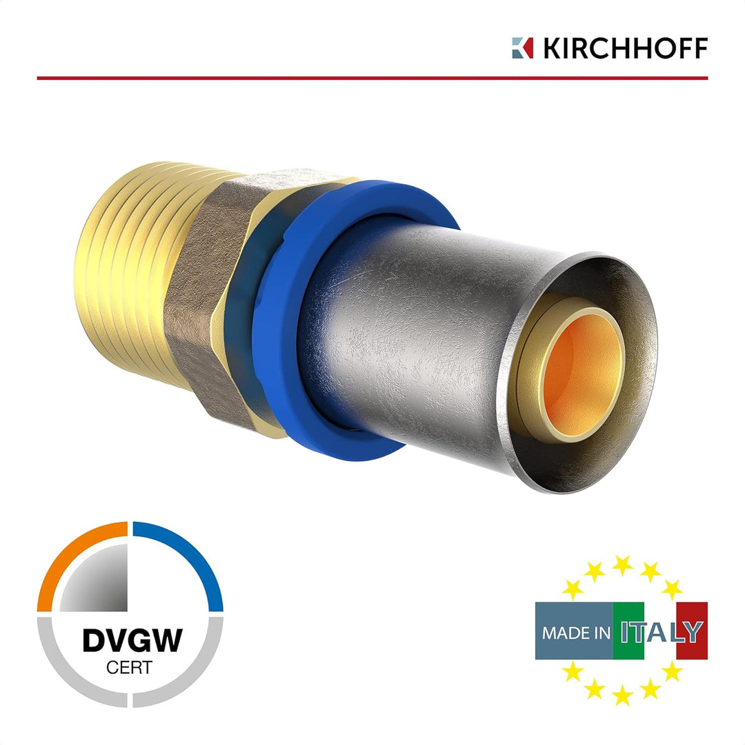 KIRCHHOFF | MSVR Rohr | 5er Set | Pressfitting 20 mm x 1/2" | Aluverbundrohr | für Heizung | Fussbod