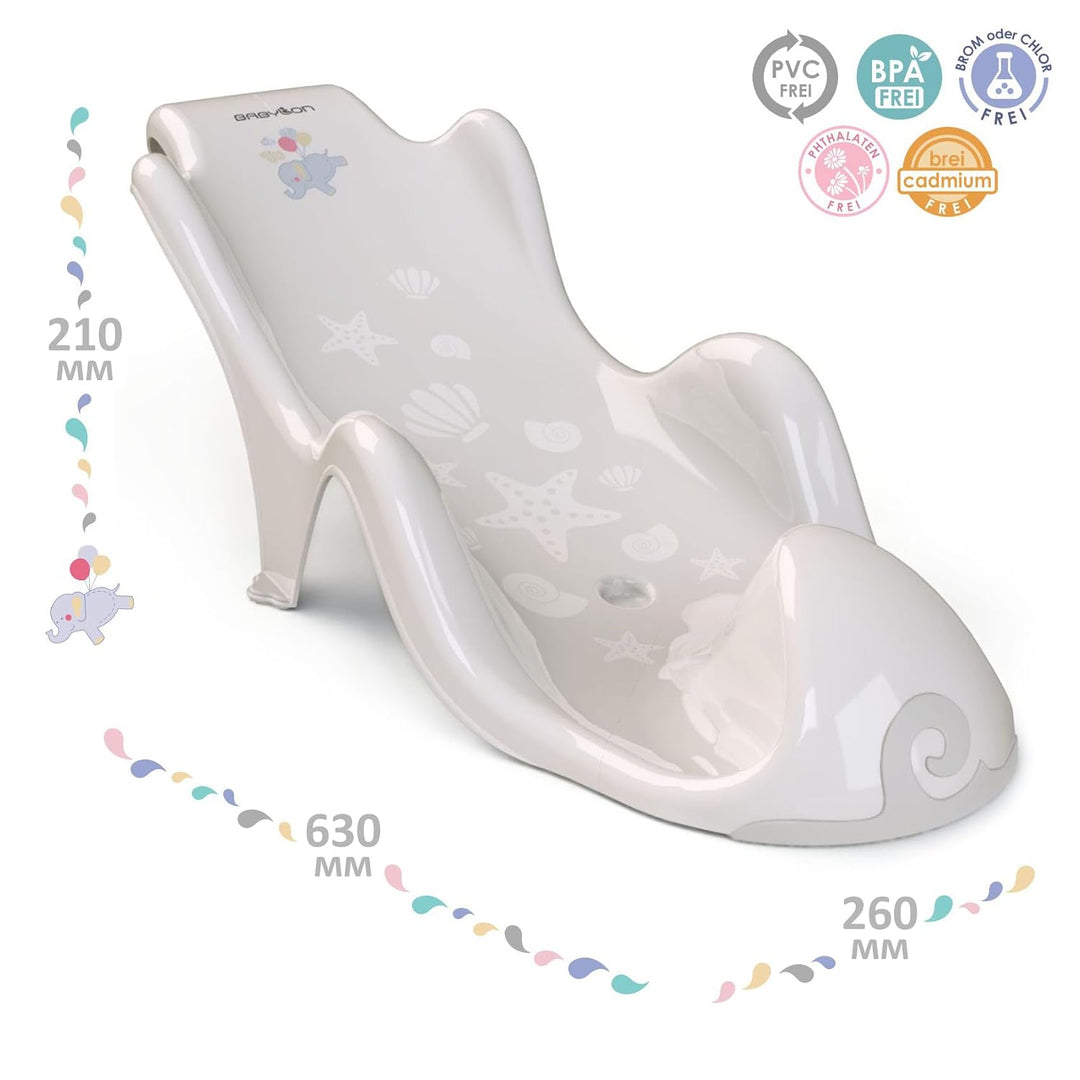 BABYLON Aqua Grand Baby Badewannensitz, ab 0-6 Monate, Antirutsch, Grau, grau