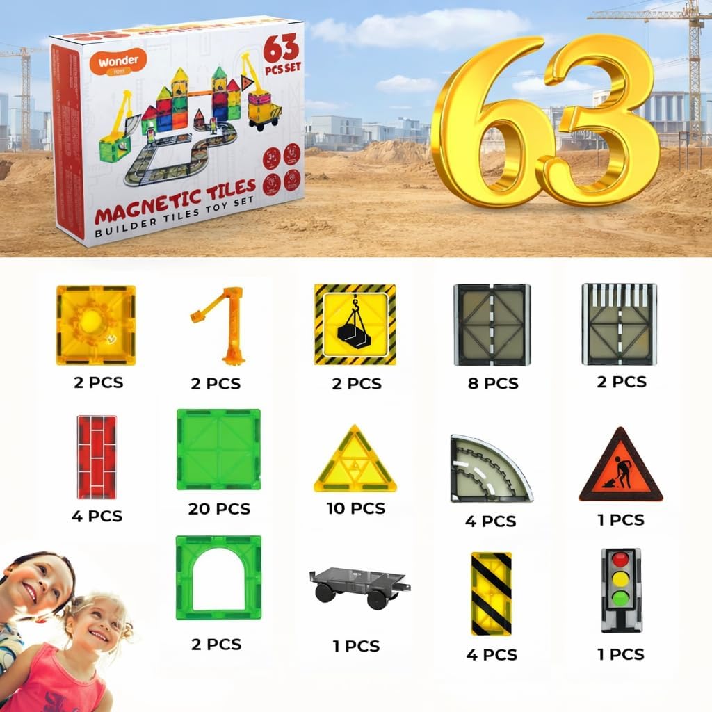 Wonder Toys Blocs magnétiques Classiques Les Jouets de Construction magnétiques Originaux Pour garço