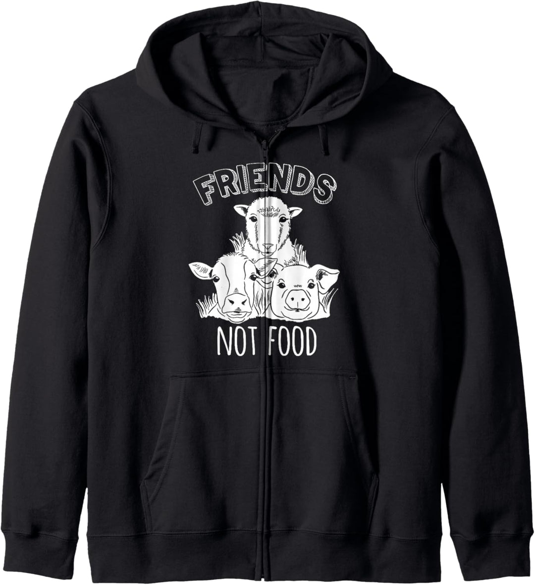 Vegan Friends Not Food Geschenk Tierrechte Veggie Veganer Kapuzenjacke