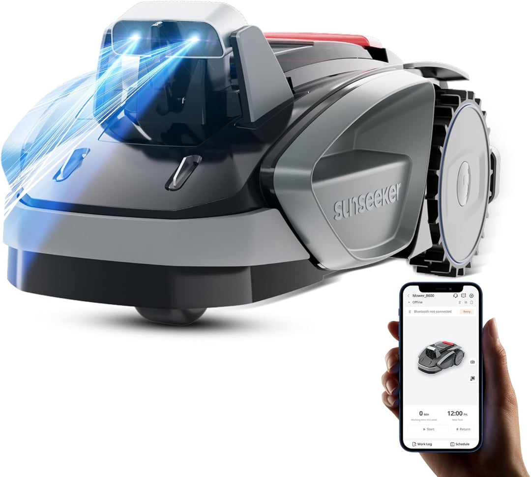 Sunseeker V3 Plus Mähroboter ohne Begrenzungskabel 1000 m², Vision AI Doppel-Auge, 42% Steigung, App