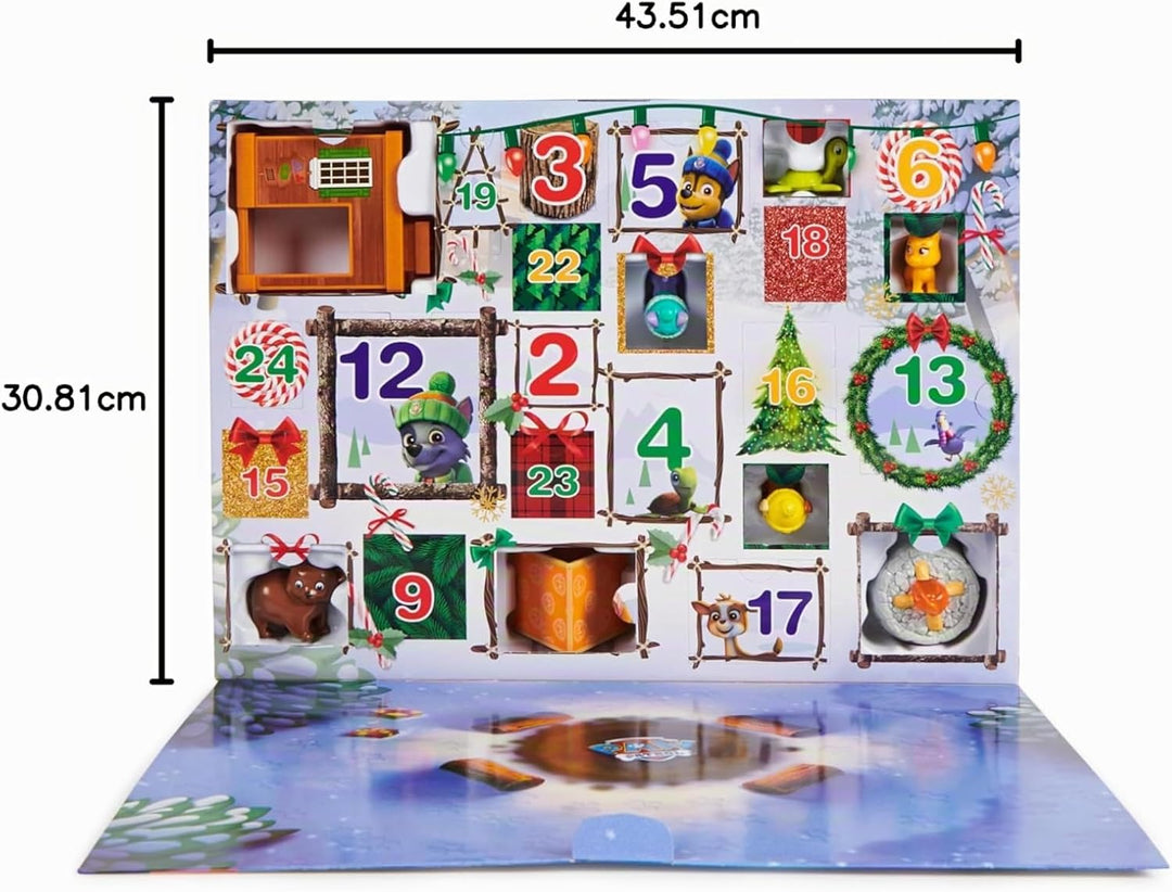 PAW Patrol Adventskalender - 24 Spielzeug-Überraschungen für eine fantasievolle Winterwelt, 7 Welpen
