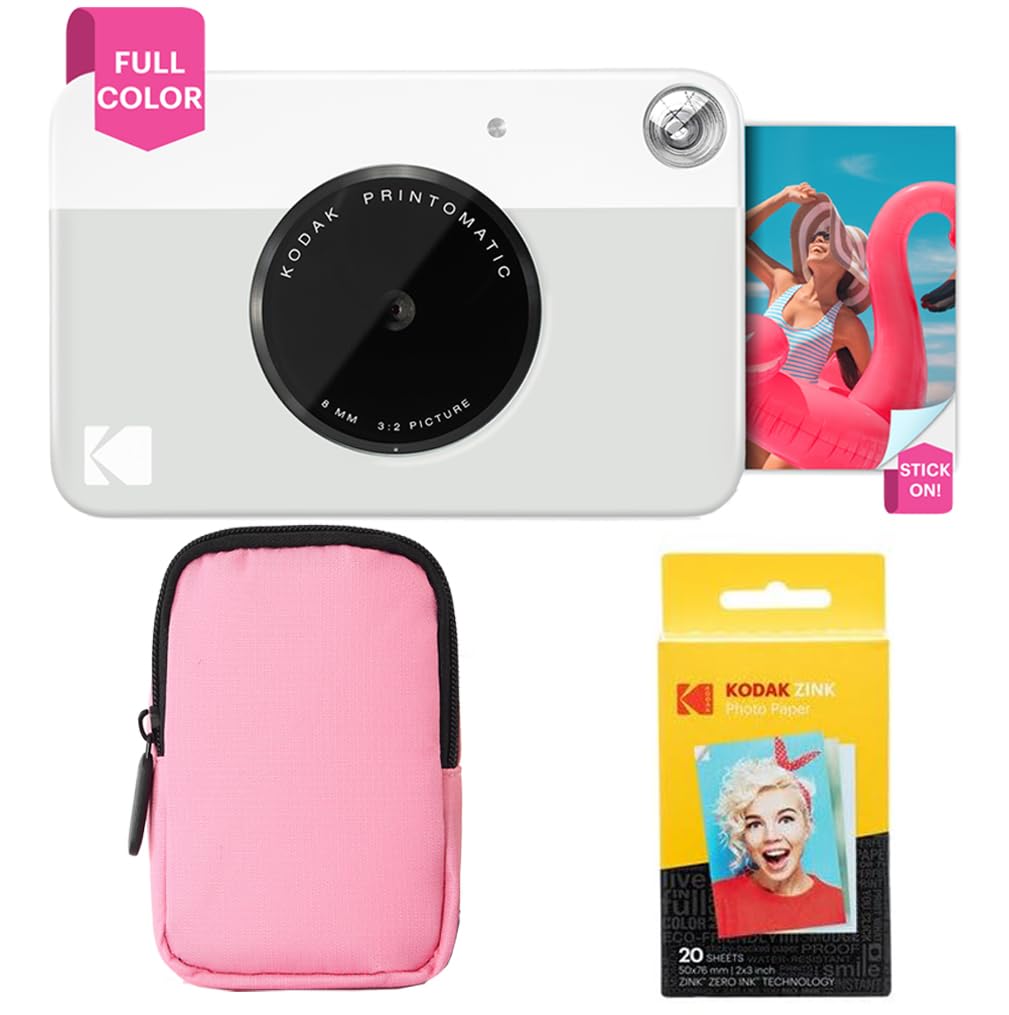 KODAK Printomatic Vollfarb-Sofortdruckkamera-Starterpaket + Softcase + Zink-Fotopapier, 20 Stück – B