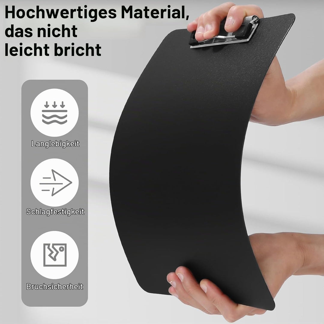 7er Klemmbrett A4, Kunststoff Klemmbrett mit Metalklemme, Einschiebbare Aufhängöse, Clipboard zum Au