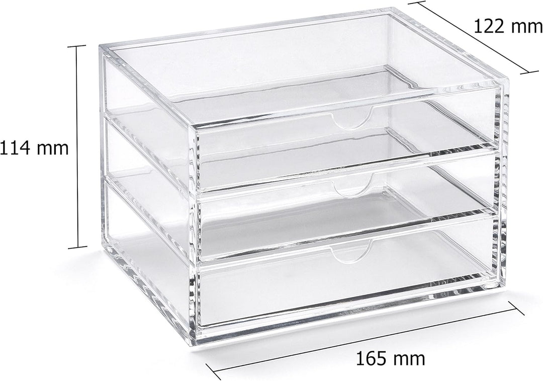 Osco A3276 Magazin mit 3 Schubladen aus klarem Acryl, Transparent Medium (3 Drawer), Medium (3 Drawe