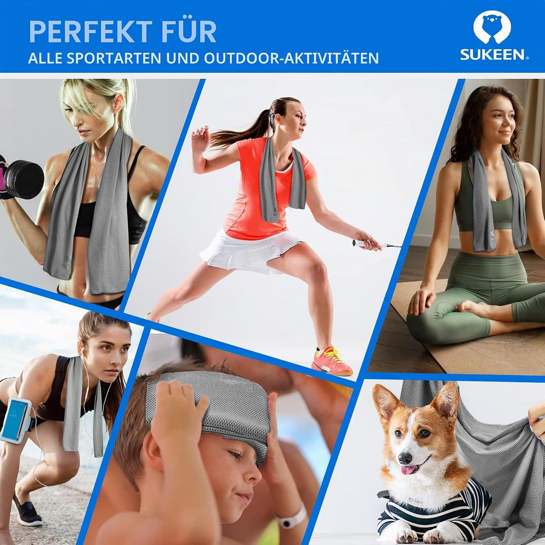 Kühltuch Set, kühlendes Handtuch Kühltücher Hals, Handtuch kühlend, Cooling Towel, Kühltücher Sport,