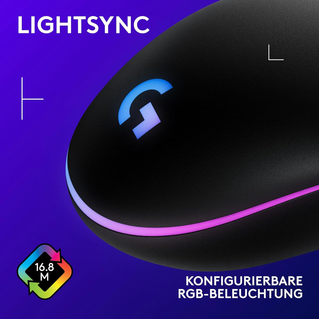 Logitech G203 Gaming-Maus mit anpassbarer LIGHTSYNC RGB-Beleuchtung, 6 programmierbare Tasten, spiel