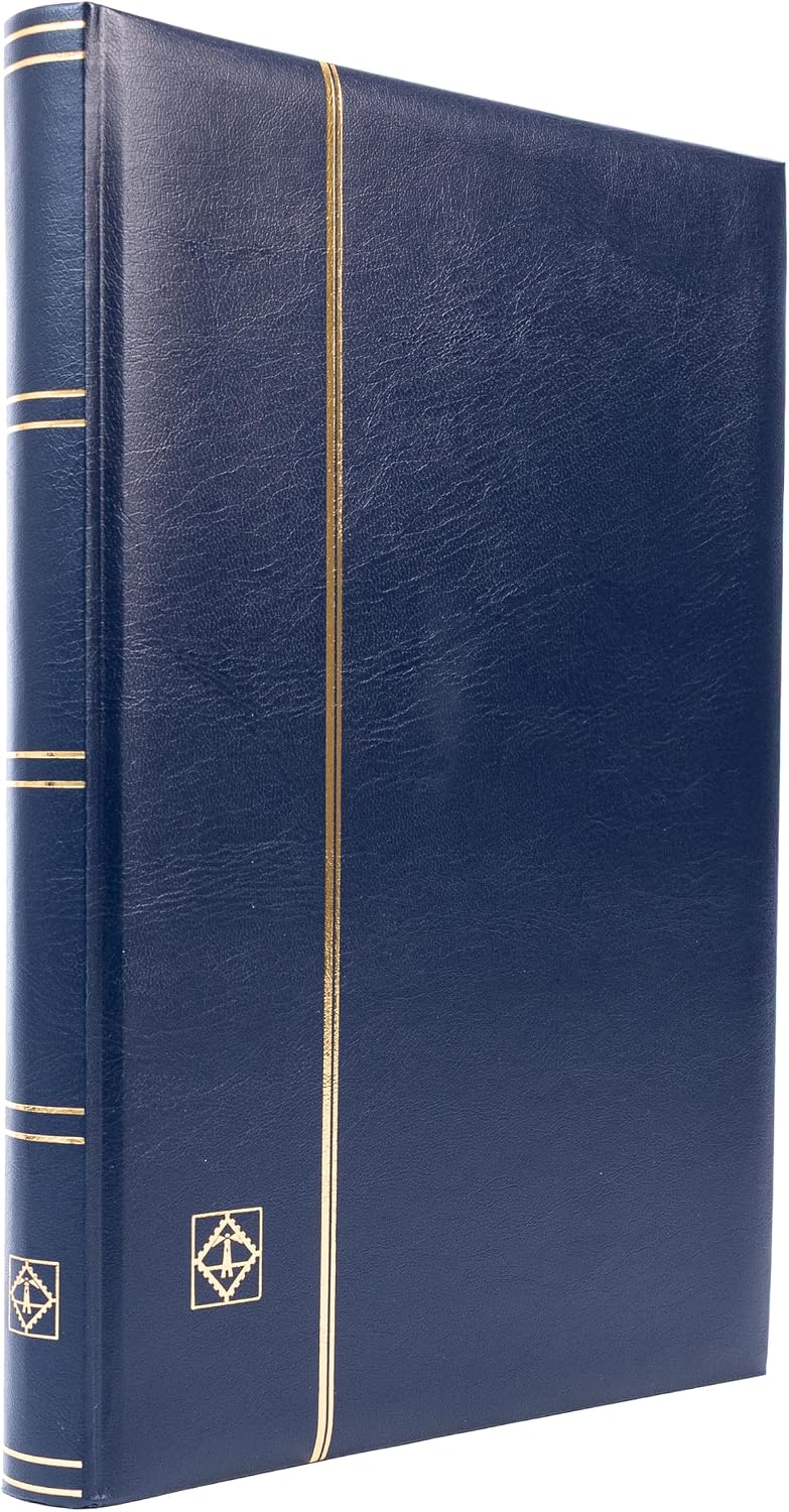 Leuchtturm 339233 Briefmarken-Sammelalbum Comfort - DIN A4, 32 Seiten, Pergaminstreifen, wattierter
