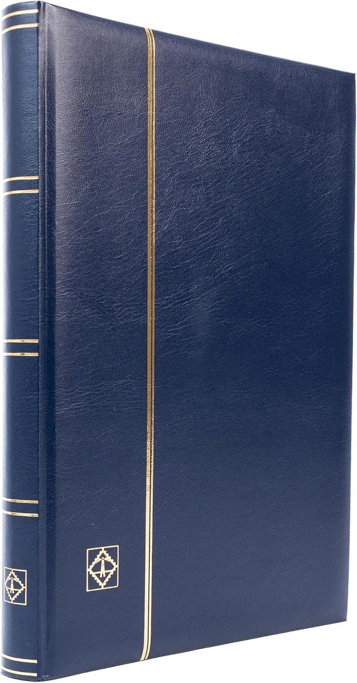 Leuchtturm 339233 Briefmarken-Sammelalbum Comfort - DIN A4, 32 Seiten, Pergaminstreifen, wattierter