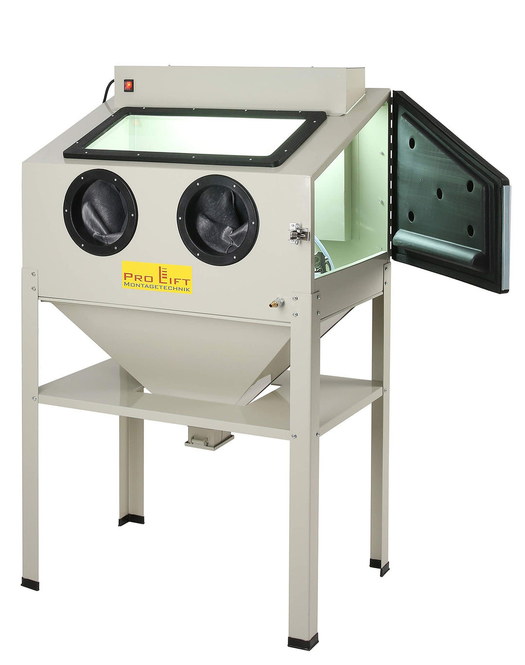 Sandstrahlkabine 220 Liter inkl. Zubehör, SB220ABJ, Lampengehäuse nach aussen verlegt, 01557