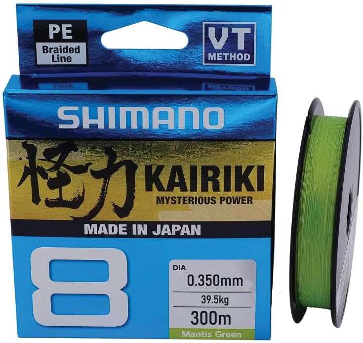 Shimano Kairiki 8, 300 Meter, grüne Mantis, geflochtene Angelschnur, 59WPLA68R0 0.42mm / 46.7kg, 300
