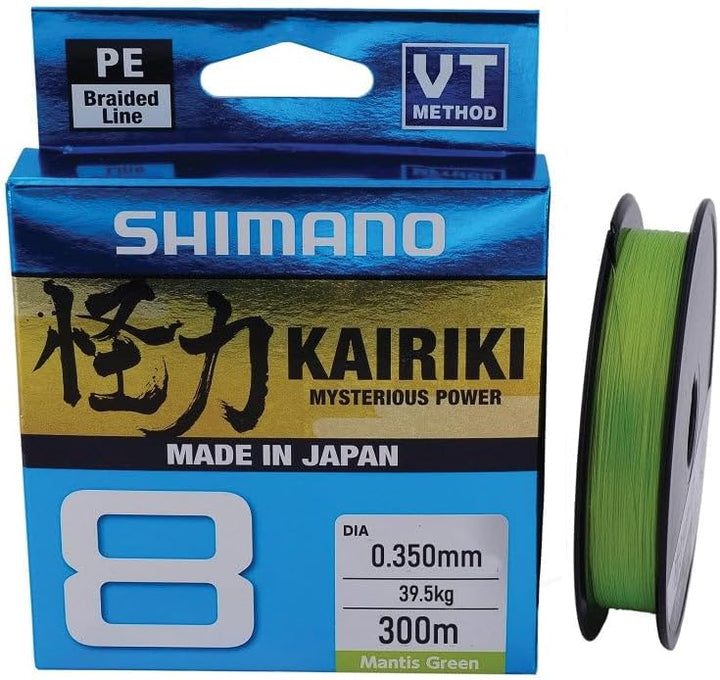 Shimano Kairiki 8, 300 Meter, grüne Mantis, geflochtene Angelschnur, 59WPLA68R0 0.42mm / 46.7kg, 300