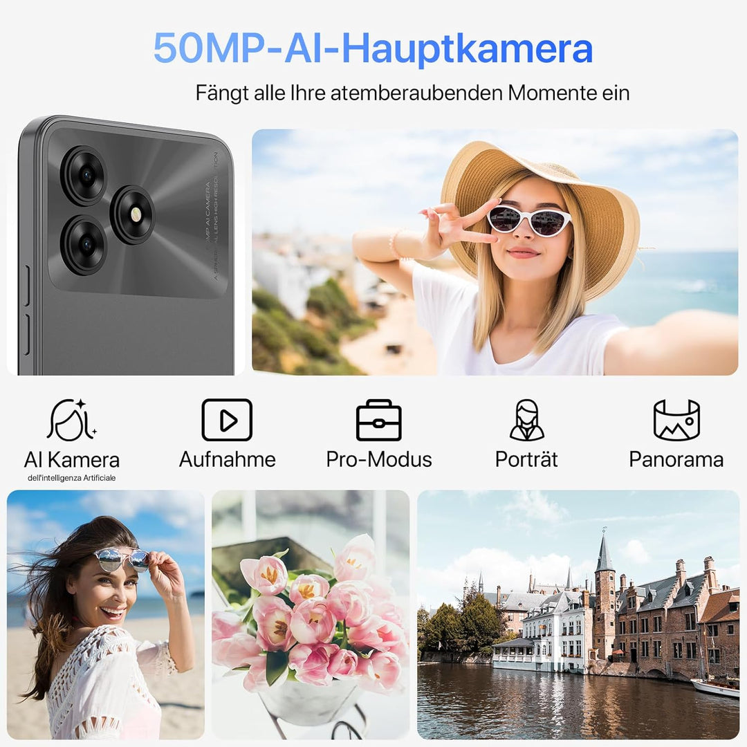 UMIDIGI G5 Smartphone Ohne Vertrag, 16GB+128GB/1TB, Handy Ohne Vertrag Android 13, 50MP+8MP, 6.6" HD