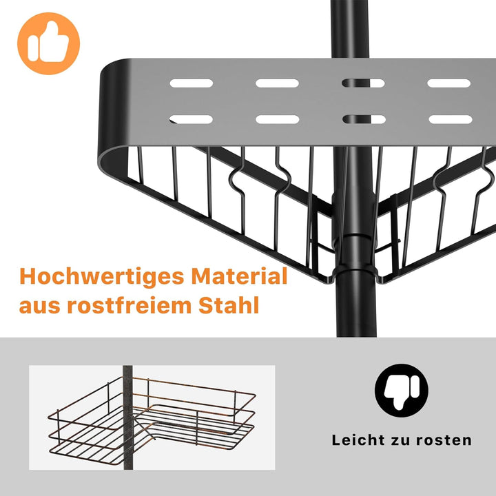 Kegii Teleskop Duschregal - Teleskopregal Bad Eckregal Dusche Duschablage Ohne Bohren Teleskopstange