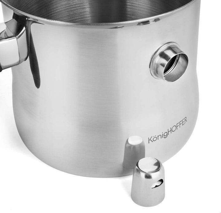 1,5L Milchtopf mit Deckel, Kochtopf, Doppelkessel, doppelwandig mit Bakelitgriff, Butterschmelz-/Pud