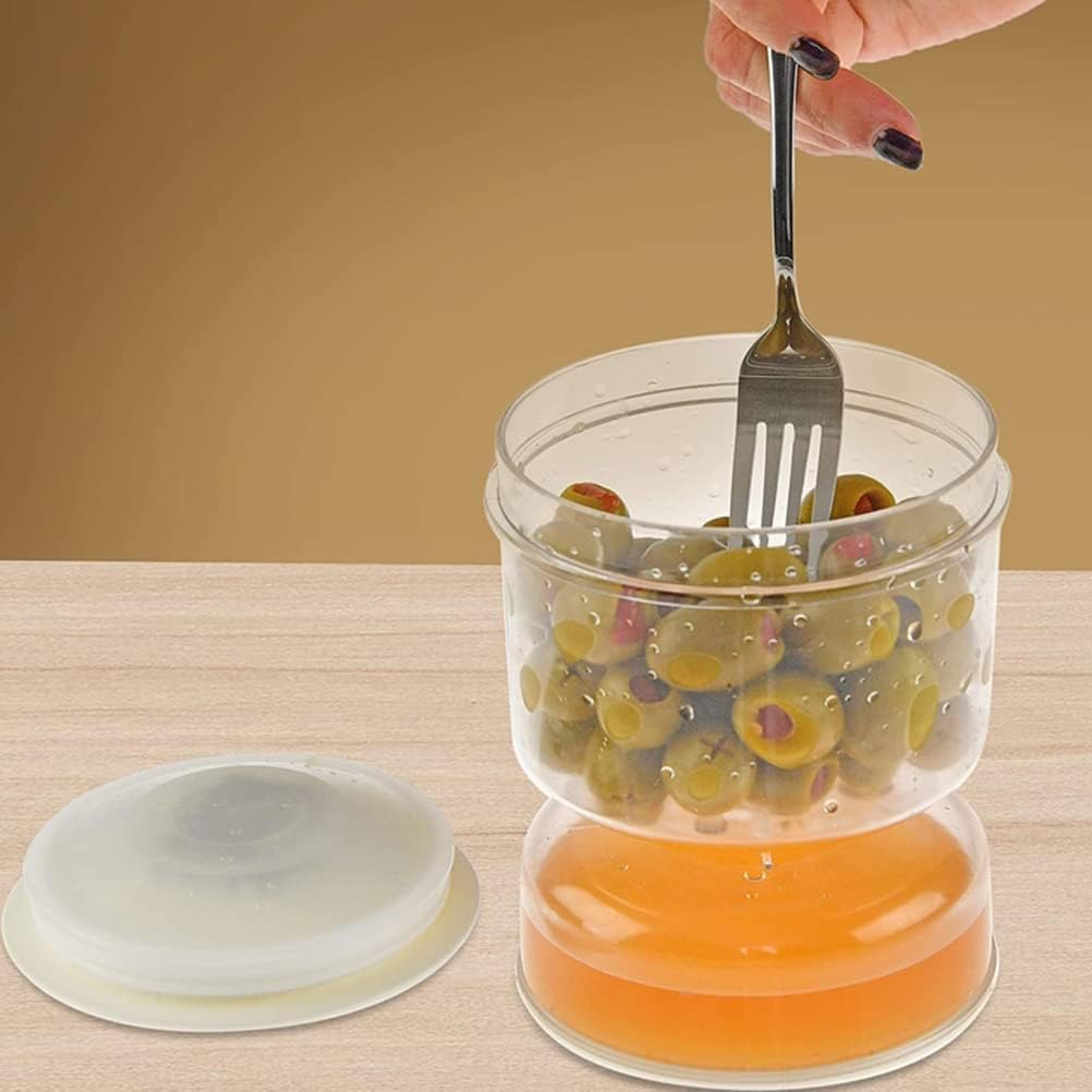 BTSEURY Gurken Glas Trockene und Nassspender Gickles Oliven Sanduhr-Behälter Hausküche, Lebensmittel