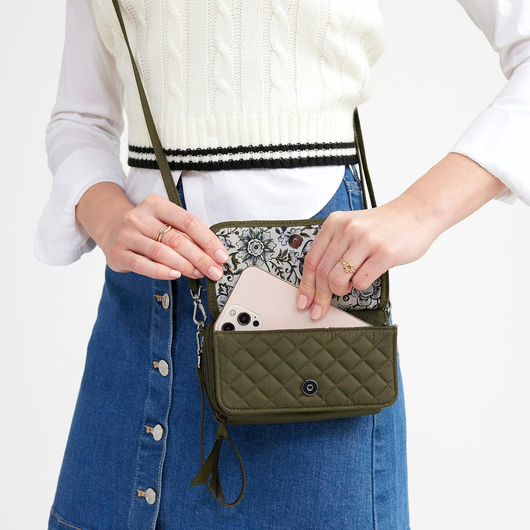 Vera Bradley Damen Iconic RFID All in One Crossbody, Signature Cotton Umhängetasche, Handtasche Fore