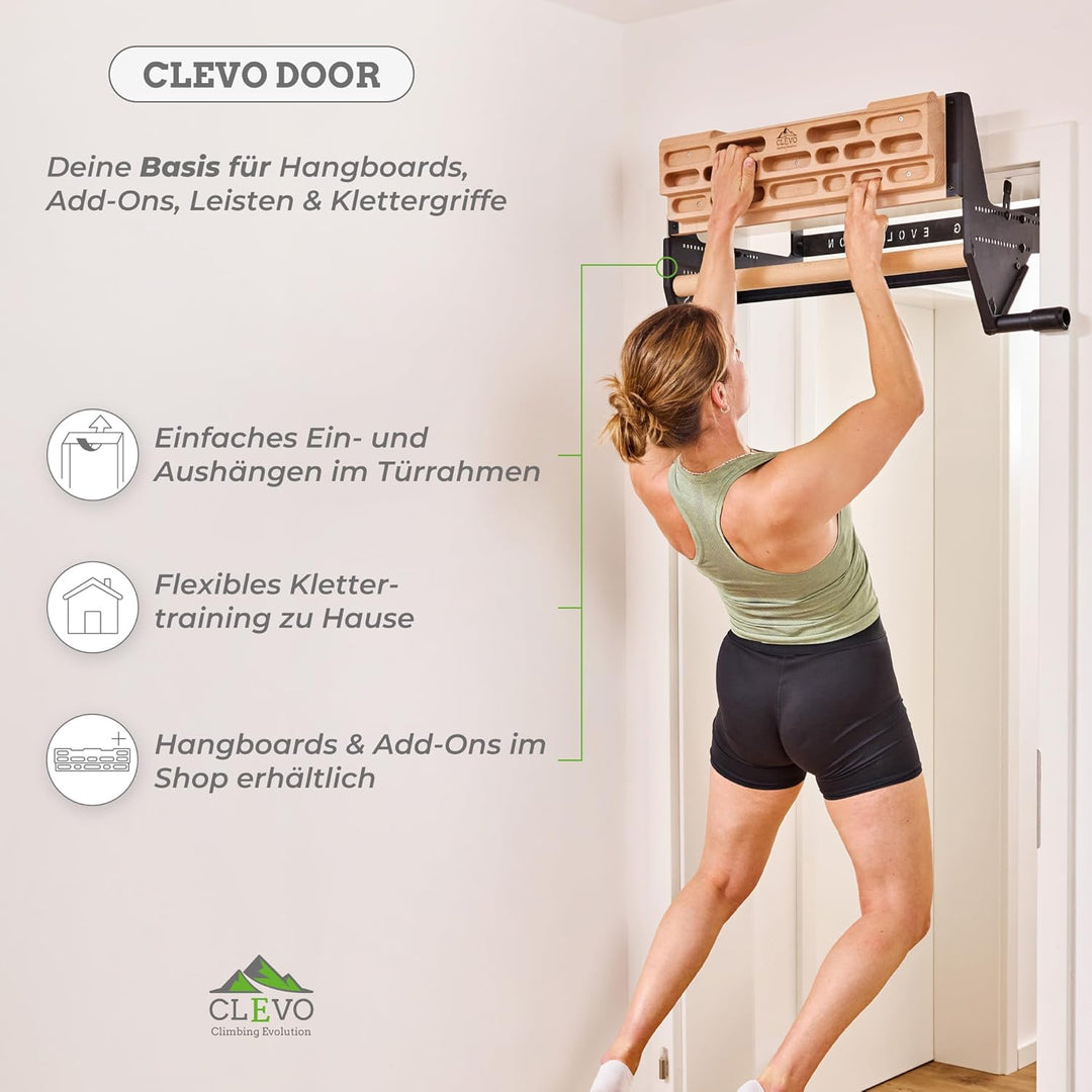 Clevo - Hangboard für Kletten und Bouldern - Climbing Trainingsboard Hangboard Klettern Aufhängung f