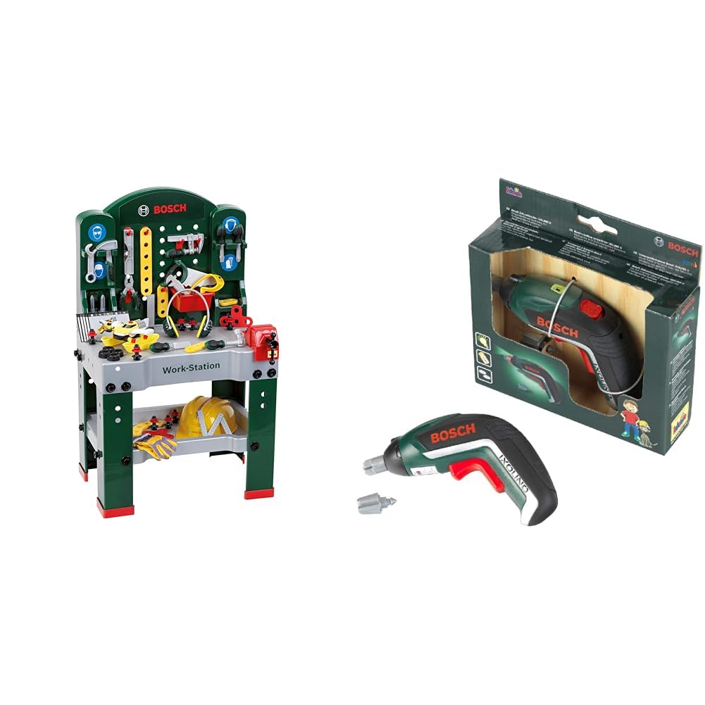 Theo Klein 8513 Bosch Work-Station, mit Auto und schutzzubehör (Mail-Order), Mulitcolor & 8300 Bosch